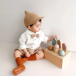 Conjunto primavera infantil 2 piezas: camisa con moño y pantalón corto
