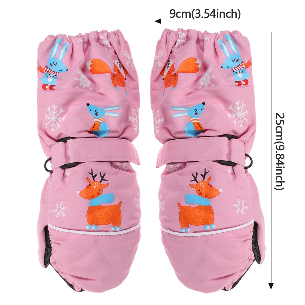 Guantes de invierno impermeables para niños con diseño infantil