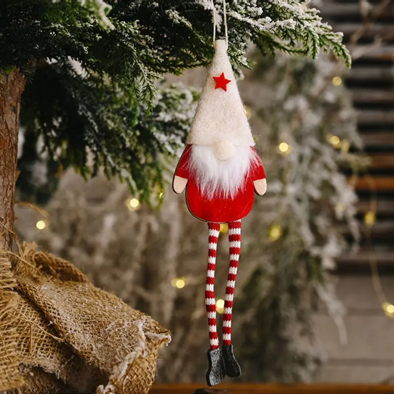 Muñeco de Papá Noel de pierna larga para decoración navideña - imagen 5