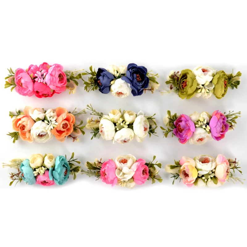 Diadema floral elástica para bebé recién nacido – Boutique artesanal - imagen 4