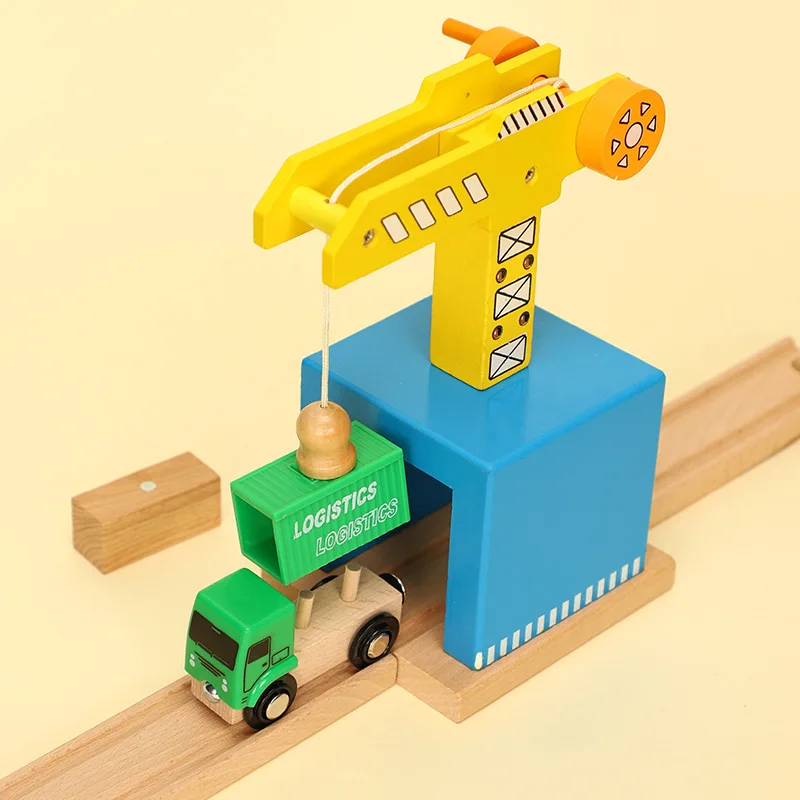 Tren magnético de madera infantil con vía y vehículos - imagen 5