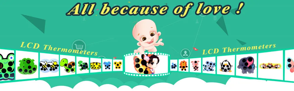 Diseño con animales para termómetro infantil