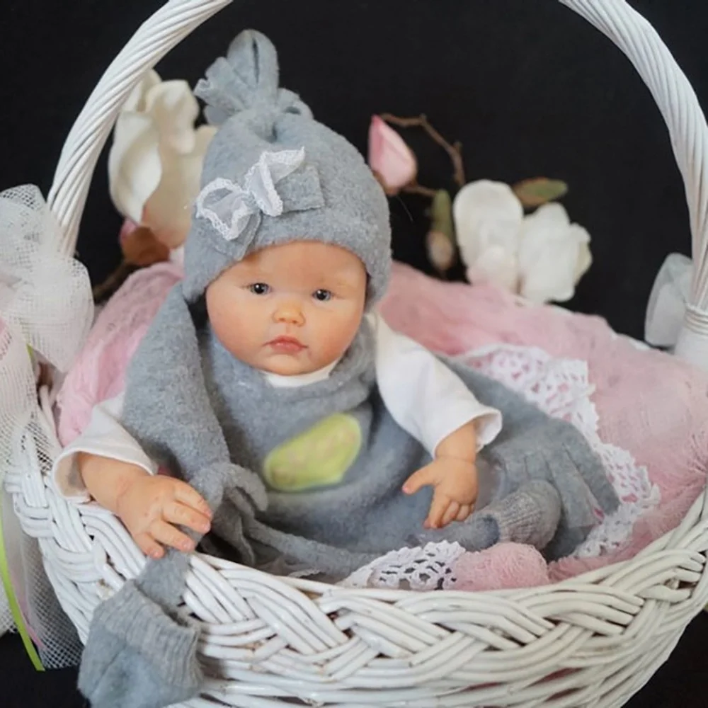 Kit Mini Muñeca Reborn DIY Piezas sin Pintar con Cuerpo y Ojos - imagen 2