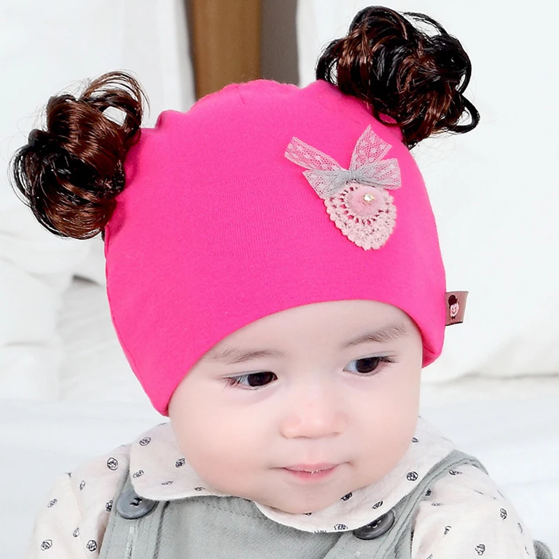 Gorro bebé pelo sintético con pompón estampado, para invierno - imagen 3