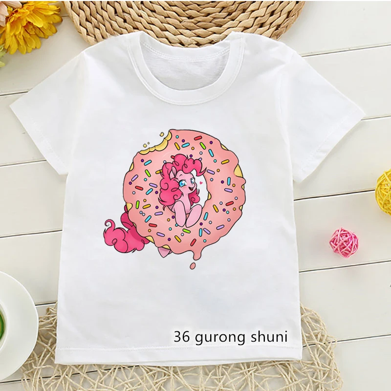 Camiseta infantil algodón con estampado donuts niño verano