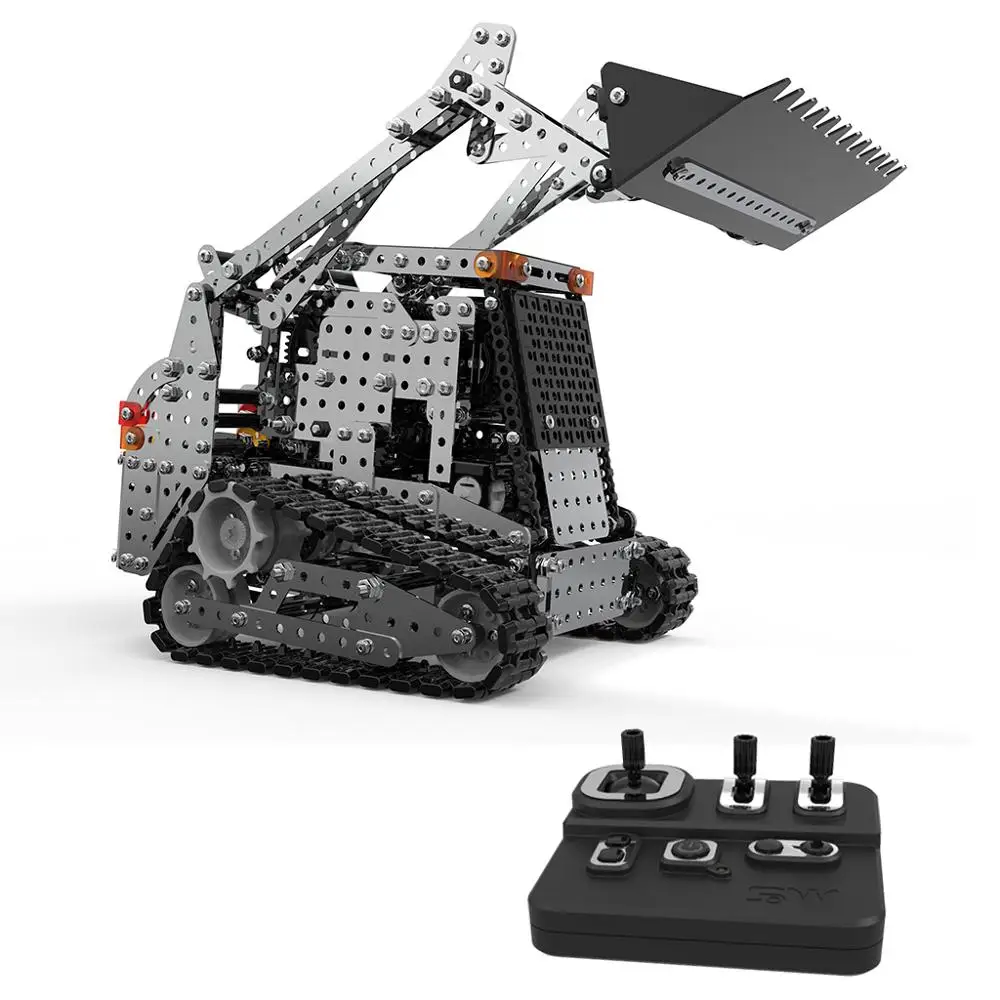 Excavadora de control remoto para niños de bloques metálicos