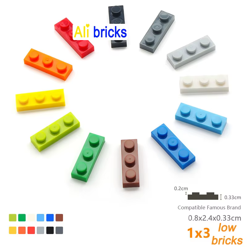Bloques de construcción finos 1×3 para niños – Piezas compatibles DIY - imagen 3