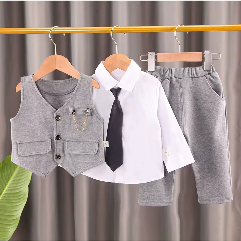 Traje formal completo para niño con chaleco y camisa - imagen 2