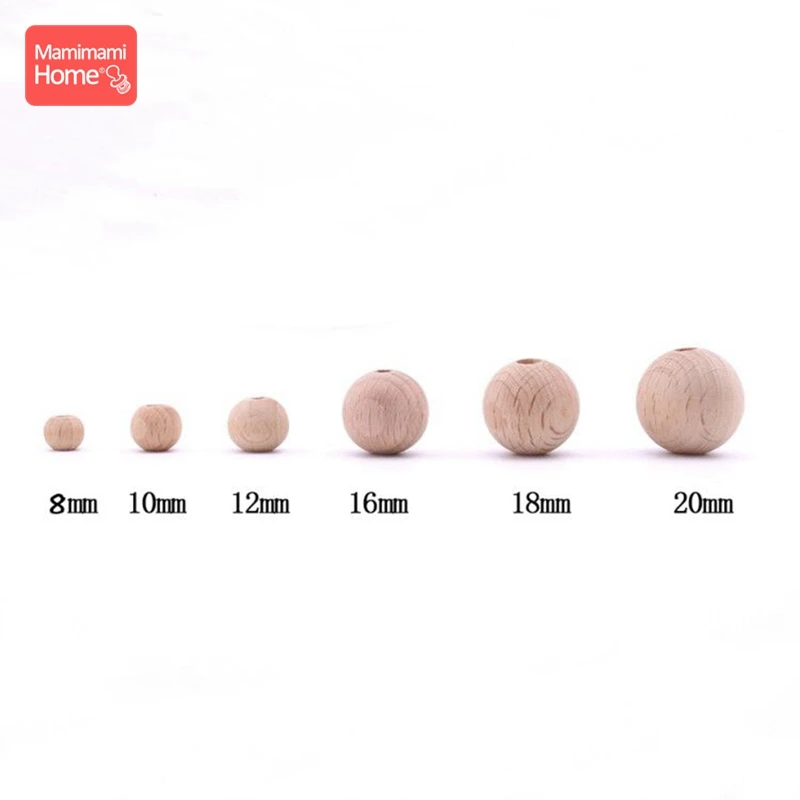 Cuentas de madera de haya en tonos claros