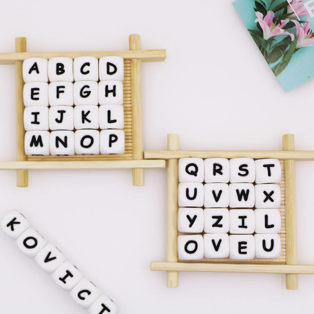 Cuentas de letras de silicona para hacer pulseras – 12 mm - imagen 2