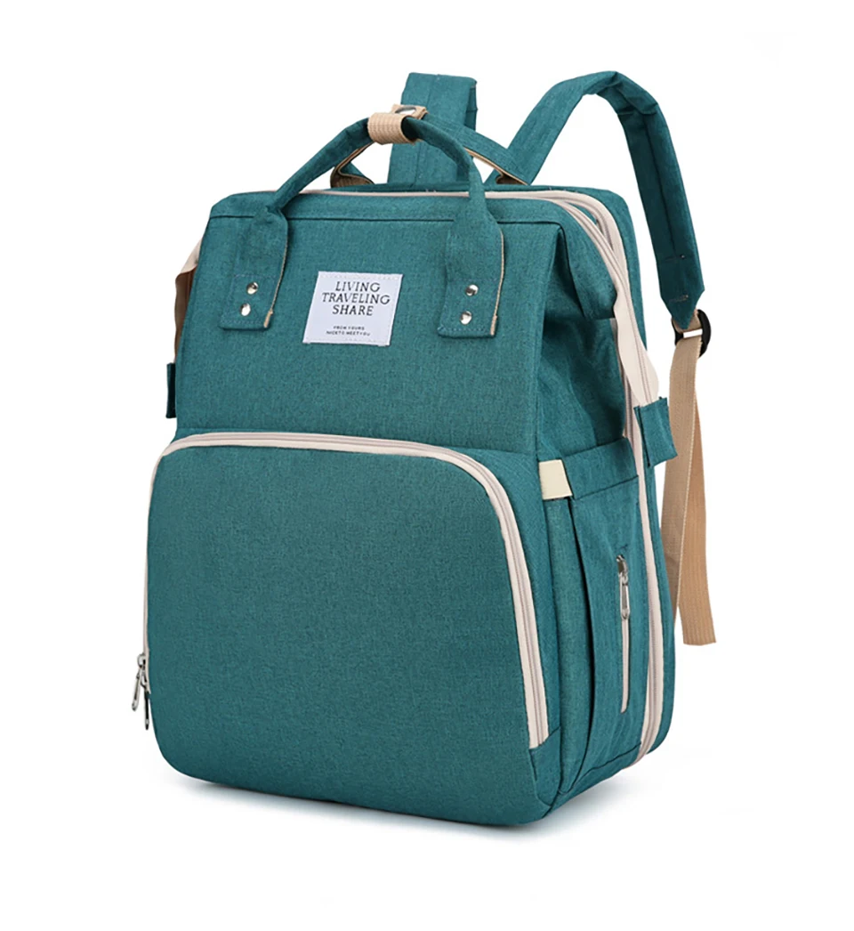 Detalle del tejido impermeable de la mochila cambiadora