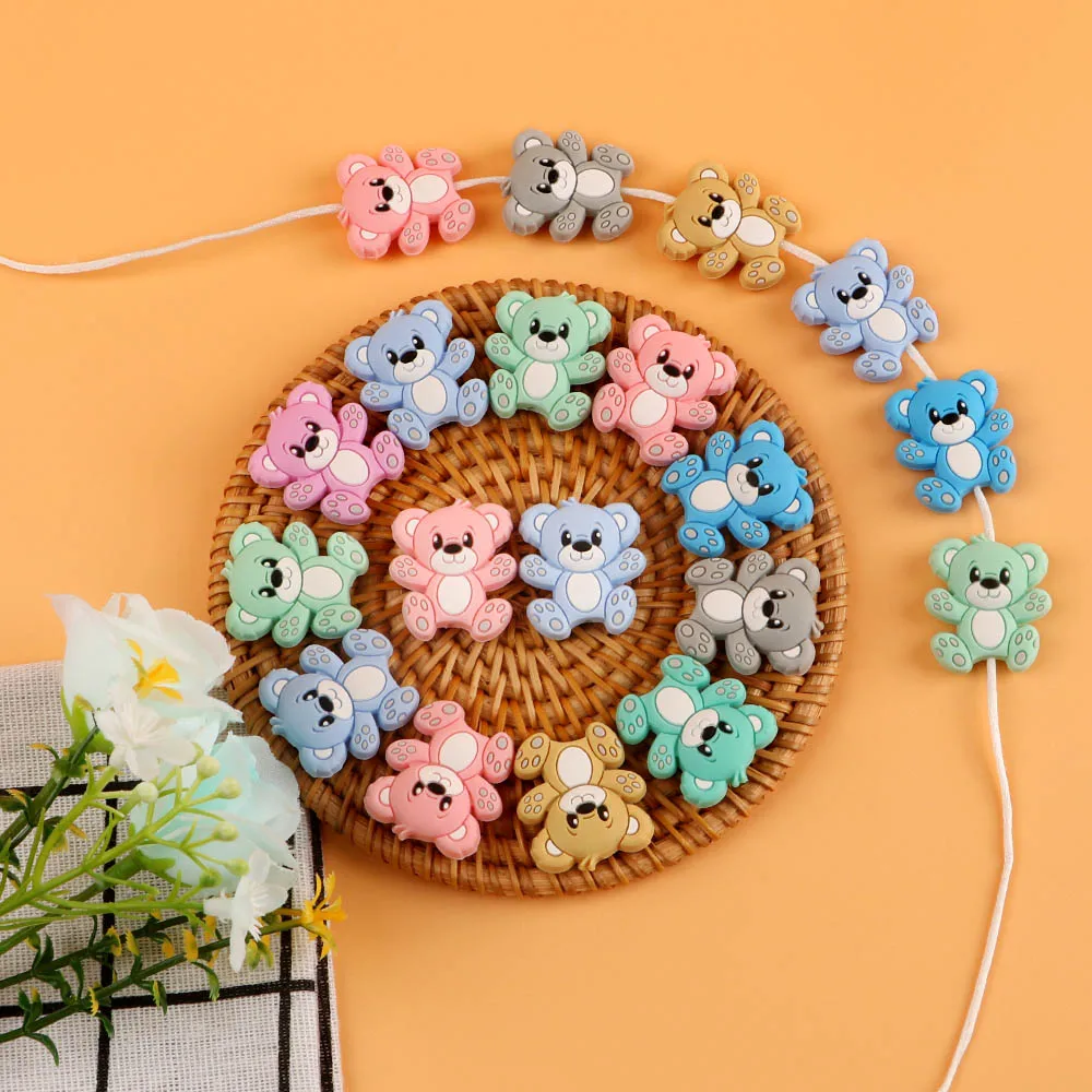 Kovict cuentas de silicona infantiles con animales para joyería