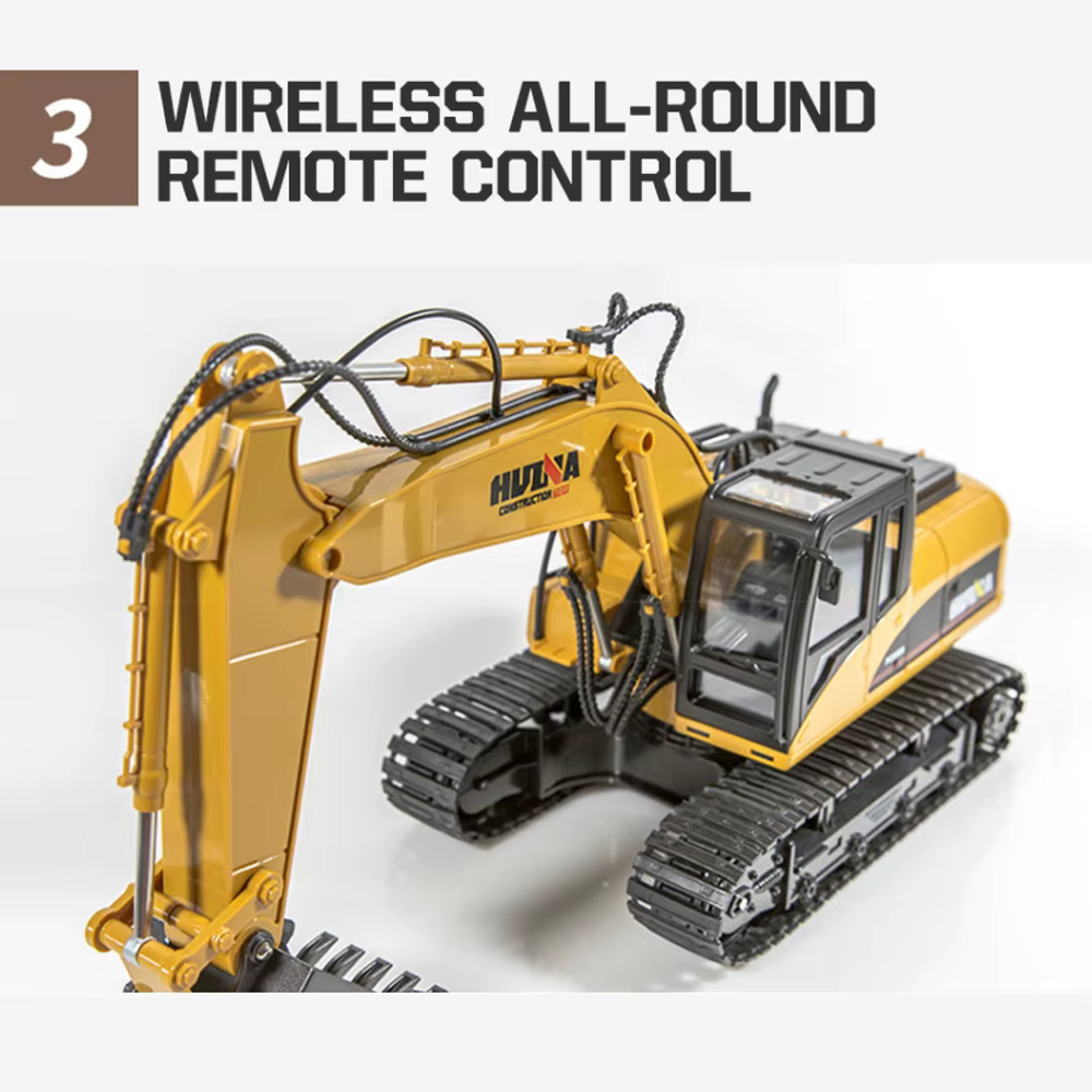 Huina 1535 Excavadora RC de metal fundido a presión para niños