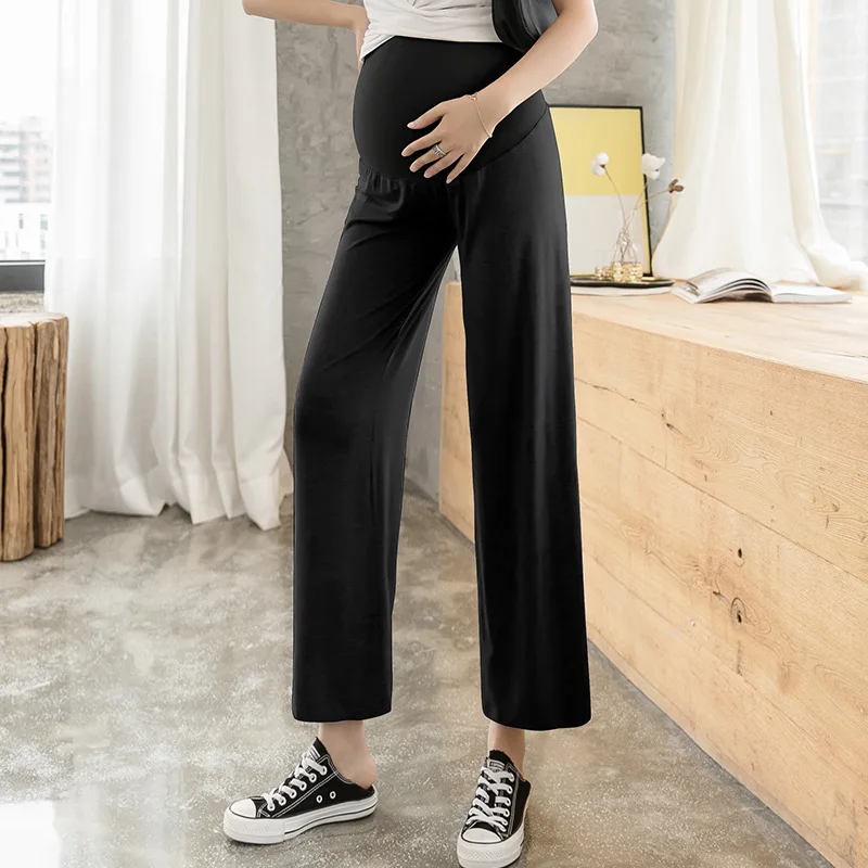 Pantalones de maternidad algodón verano pierna ancha cintura alta - imagen 5
