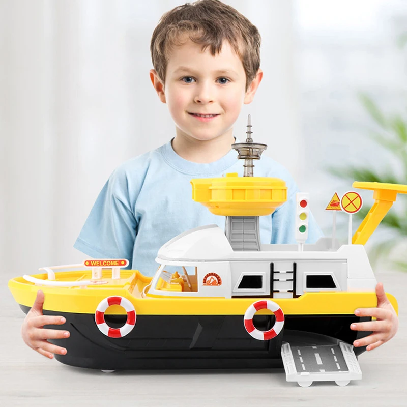 QWZ Barco de inercia con pista grande – Juguete educativo para niños - imagen 5
