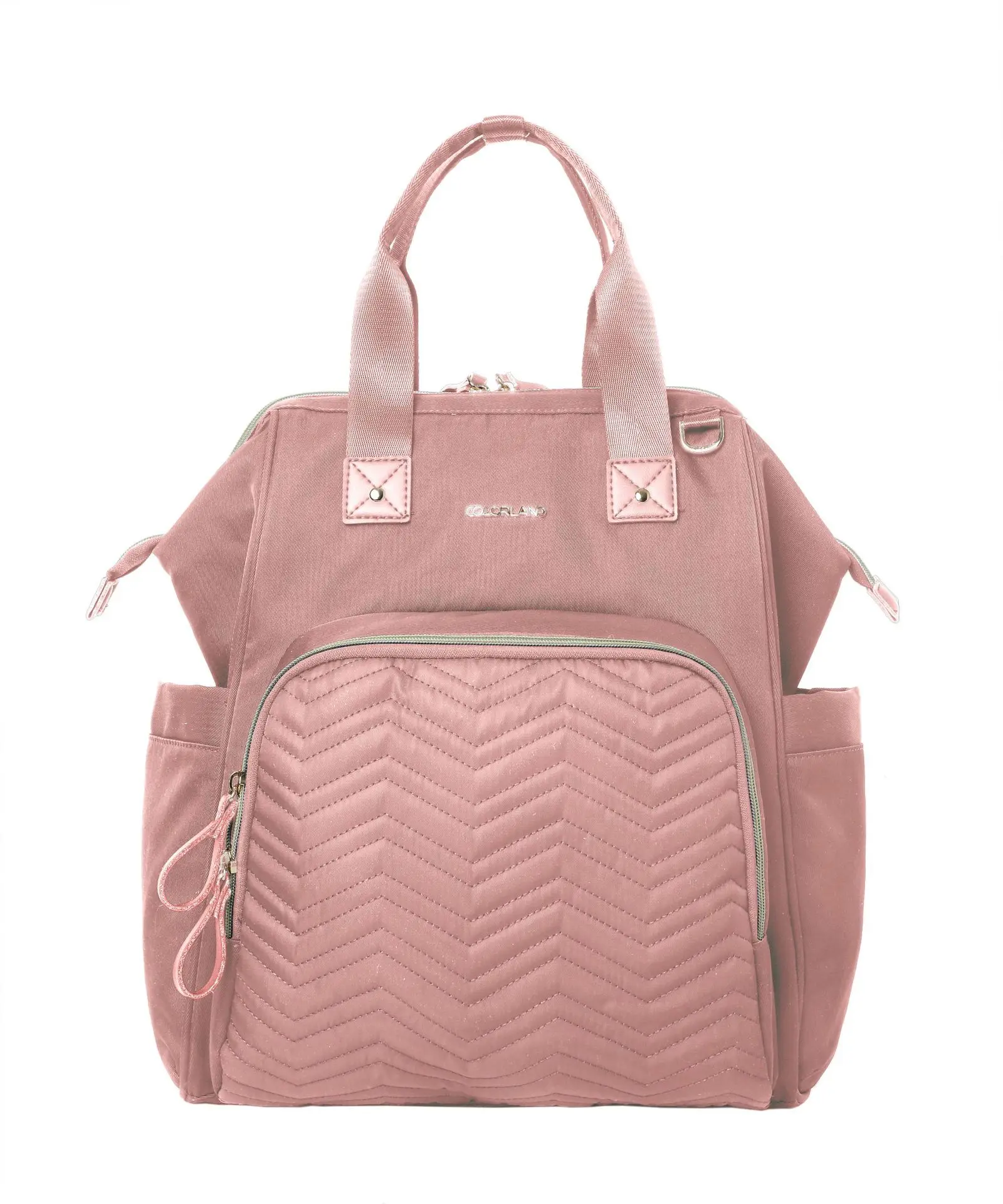 Mochila de pañales cuero Colorland con organizador para bebé - imagen 5