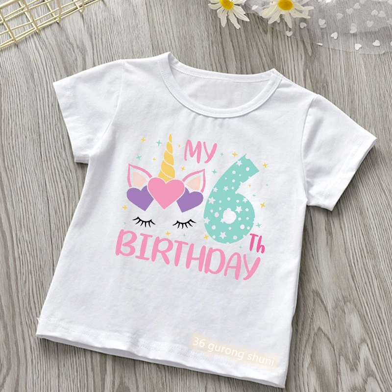 Camiseta unicornio para niña – Look mágico de cumpleaños