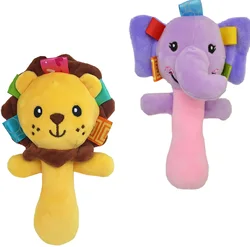 Sonajero de tela suave con animal tipo peluche educativo para bebé
