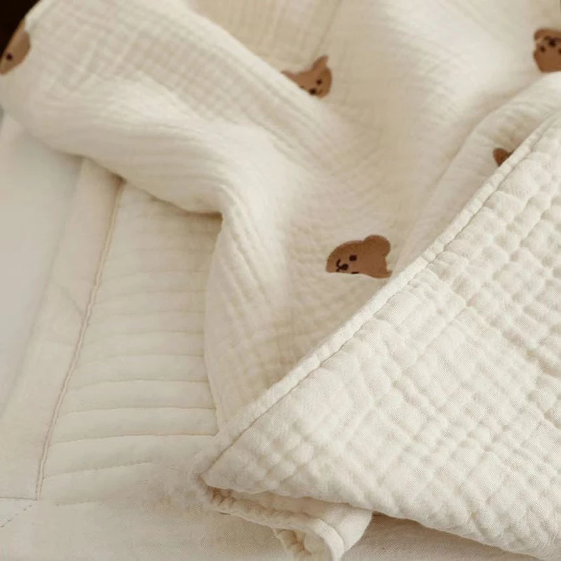 MILANCEL Ins-Manta manta para bebé recién nacido bordado oso algodón - imagen 2