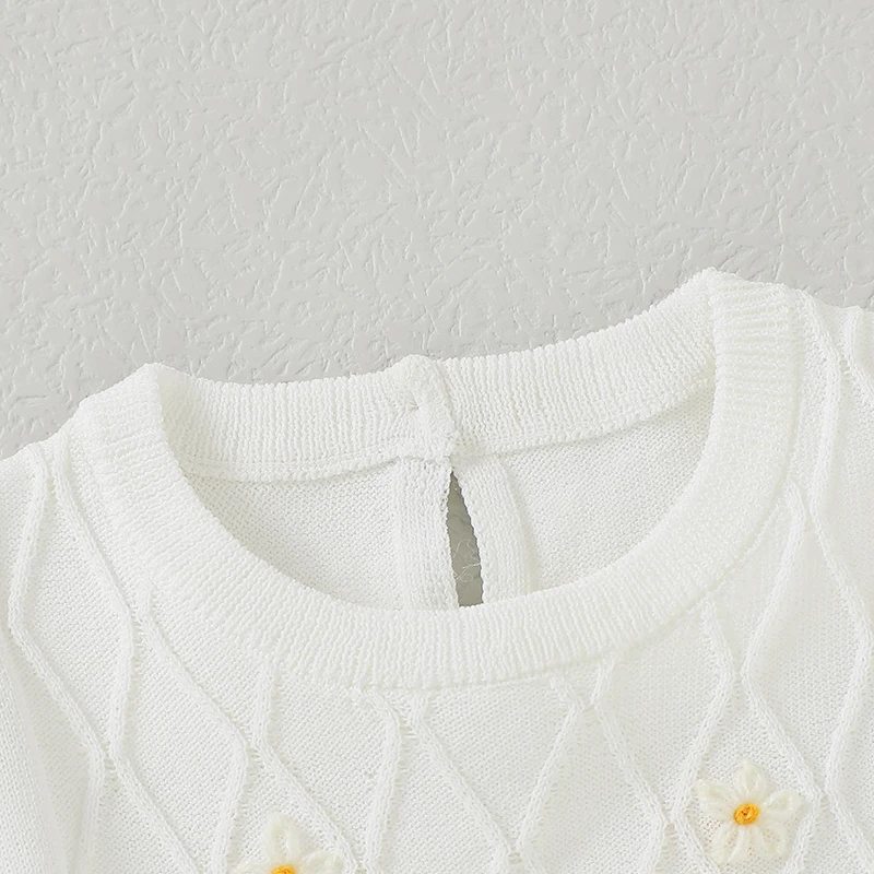 Vestido sin mangas de verano para bebé y niña – Blanco suave - imagen 2