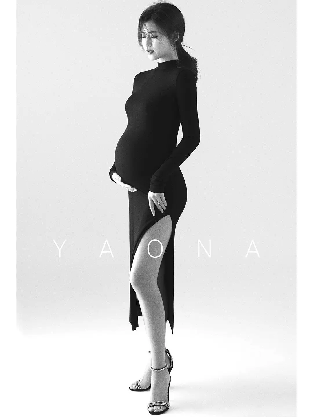 Vestido premamá negro elegante – Suave para fotos de embarazo