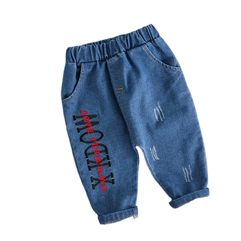 Pantalones deportivos de mezclilla para bebé, algodón entretiempo - imagen 3