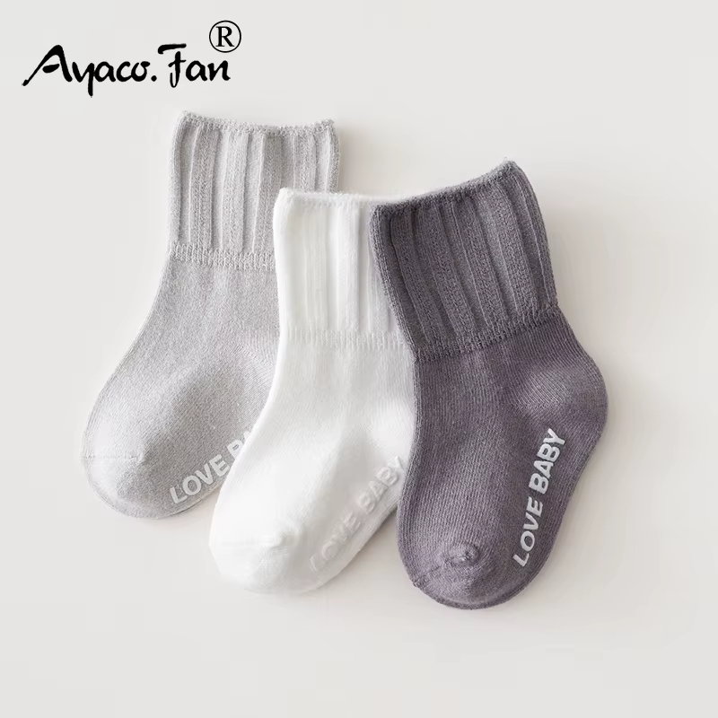Calcetines antideslizantes de algodón suave para bebés