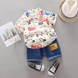 Conjunto verano de algodón para niño – Camiseta y short estampado
