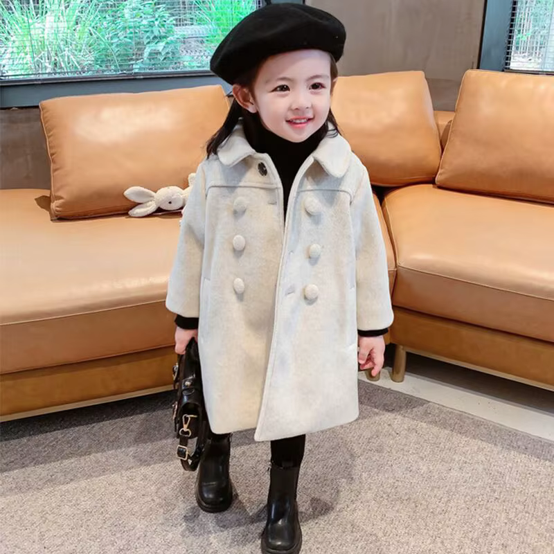 Abrigo de lana para niña con doble botonadura – Otoño Invierno - imagen 3