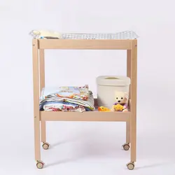 Cambiador de bebé madera maciza con almohadilla acolchada