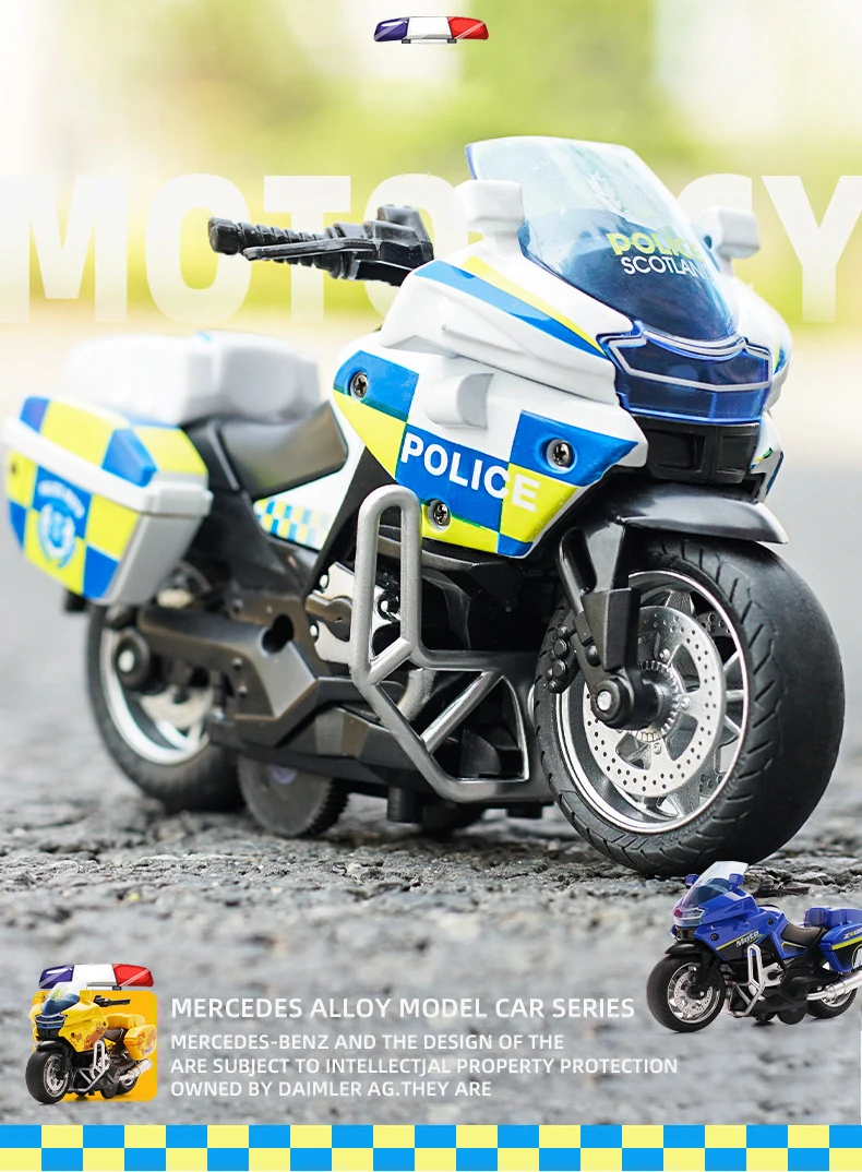 Detalle de la motocicleta de policía