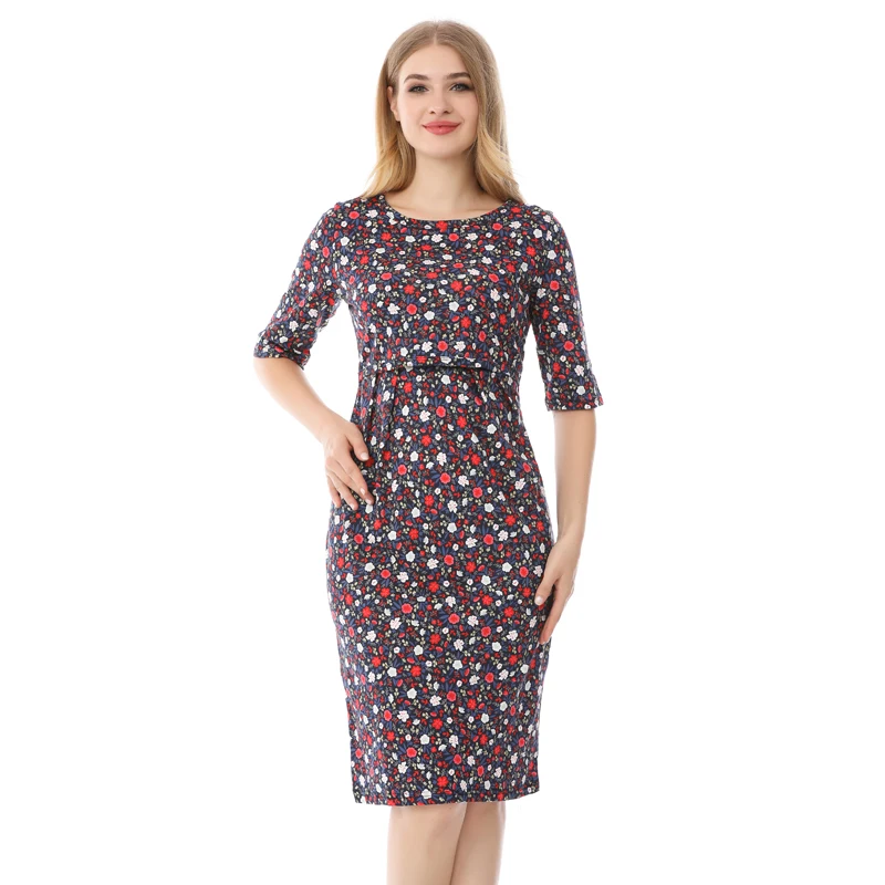 Vestido premamá lactancia manga tres cuartos verano - imagen 3