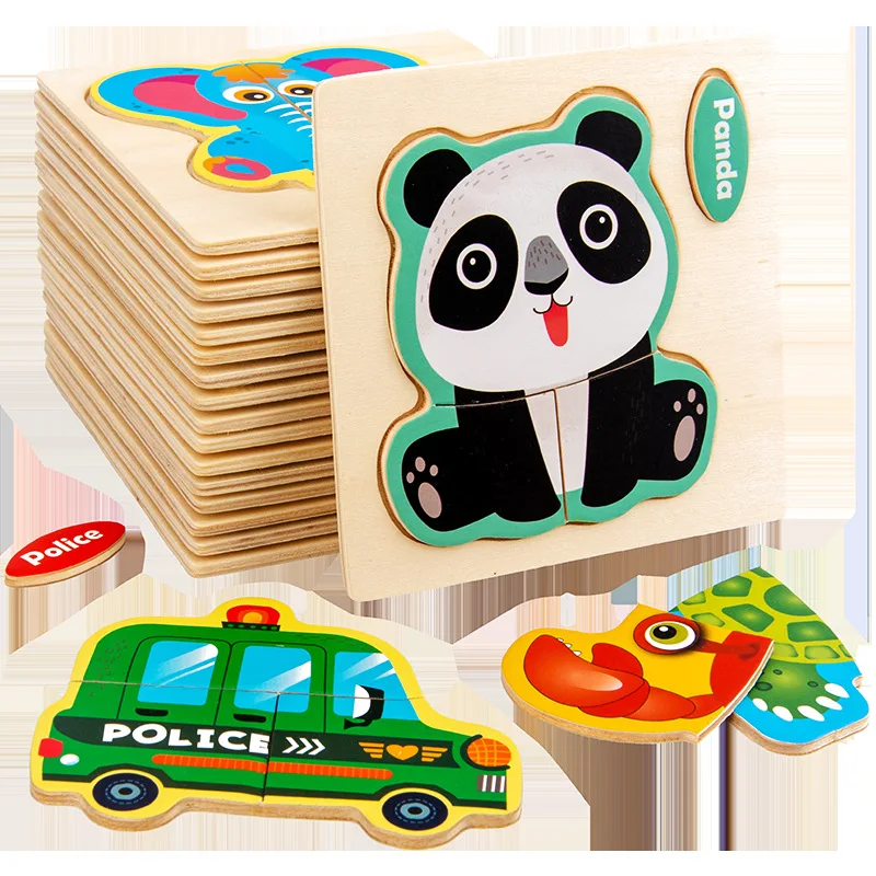 Rompecabezas de madera con animales para niños – educativo