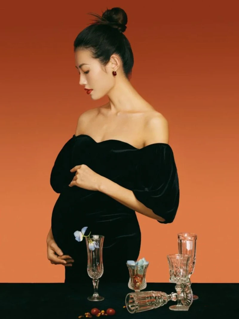 Vestido negro largo sin tirantes para mujer – Fiesta con abertura frontal - imagen 4