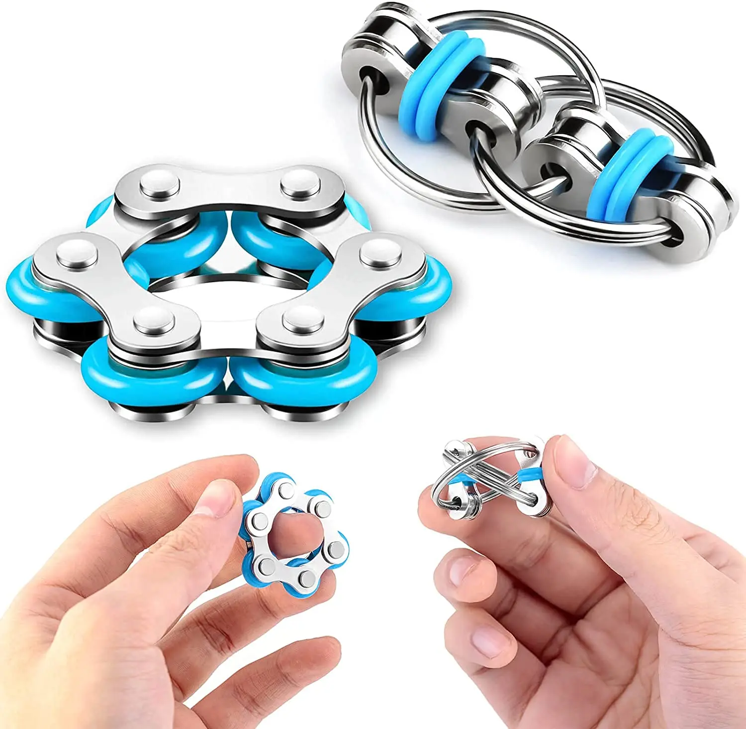 Llavero antiestrés con cadena plegable