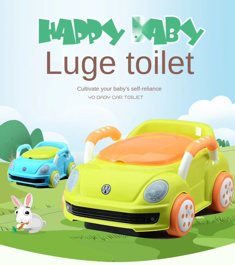 Orinal de coche para niños con respaldo y base antideslizante