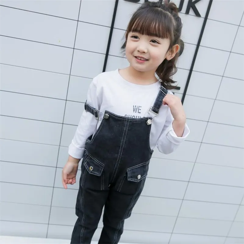 Vaqueros con tirantes para niña – Algodón suave primavera y otoño - imagen 5