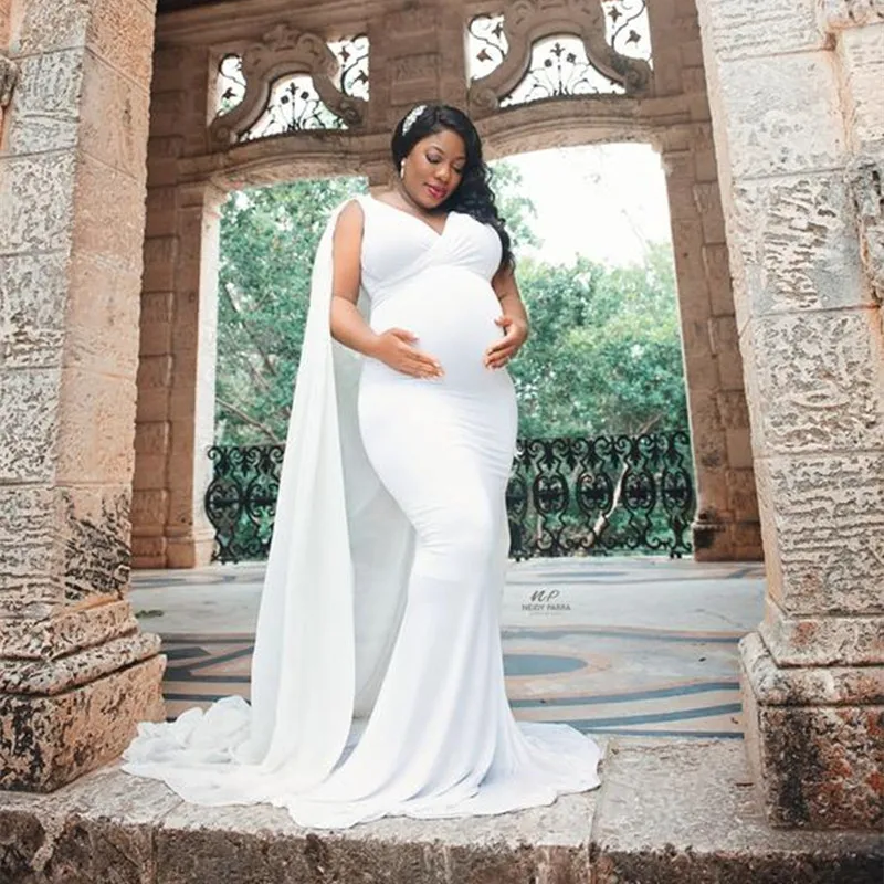 Vestido de embarazada con capa – Algodón elástico sin mangas