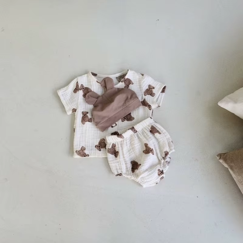 MILANCEL Conjunto recién nacido con estampado de oso
