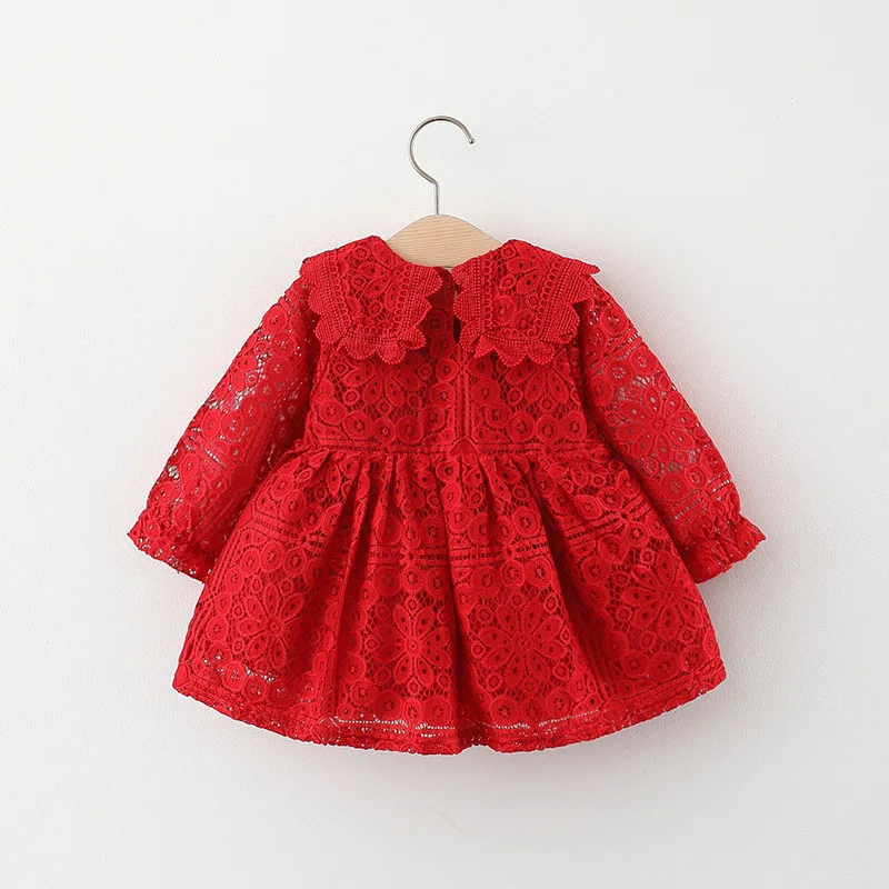 Vestido primer cumpleaños – Encaje blanco manga larga - imagen 4