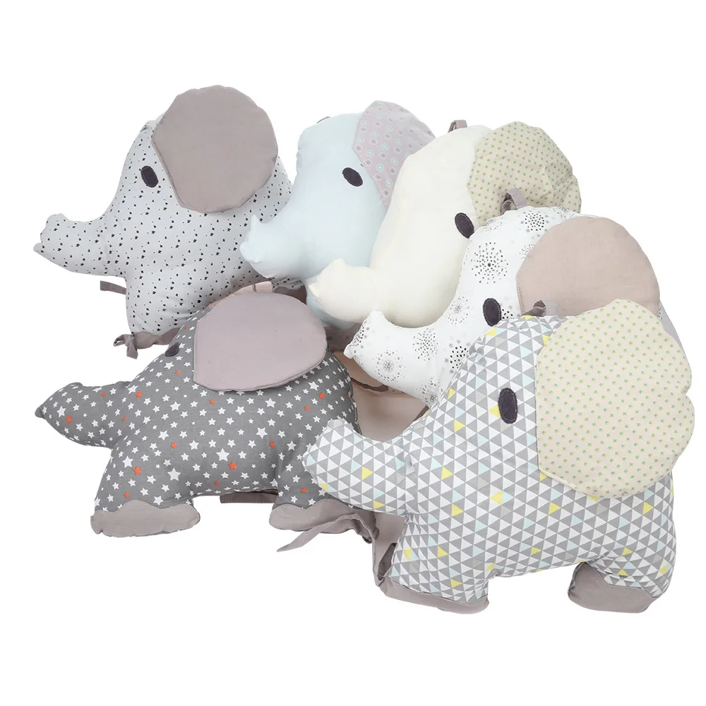 Protector de cuna acolchado con elefante y cojín suave infantil - imagen 4