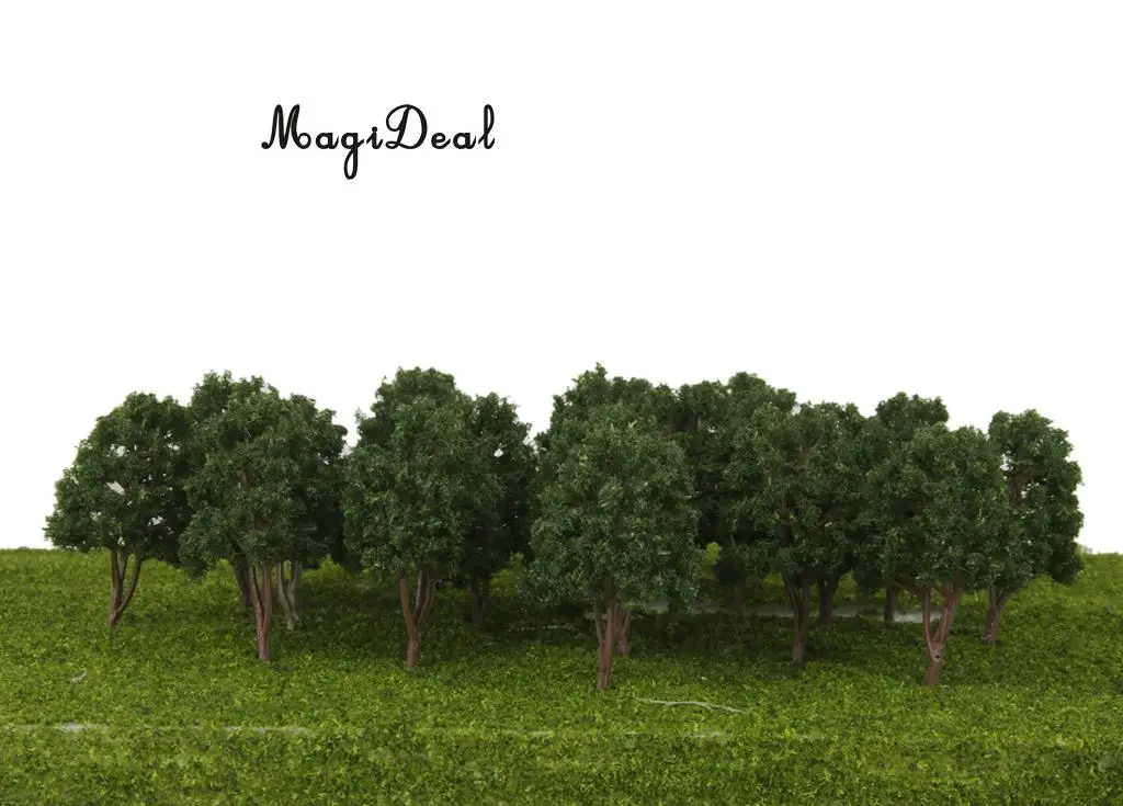 Árboles decorativos para maqueta de tren – Verde oscuro 7,5 cm - imagen 3