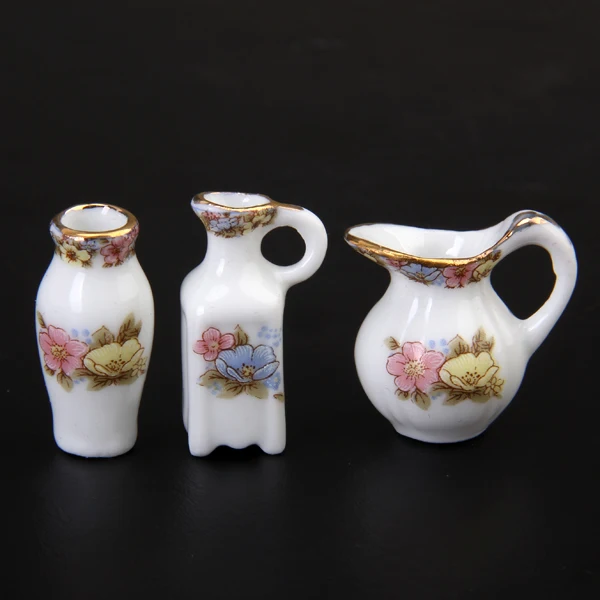 Juego de té miniatura vajilla porcelana casa muñecas educativo - imagen 3