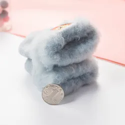 Calcetines de bebé con bordado 3D gruesos para invierno