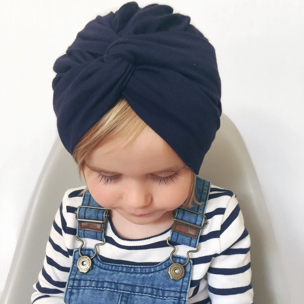 Turbante de algodón con nudo para bebé – Accesorio foto infantil - imagen 3