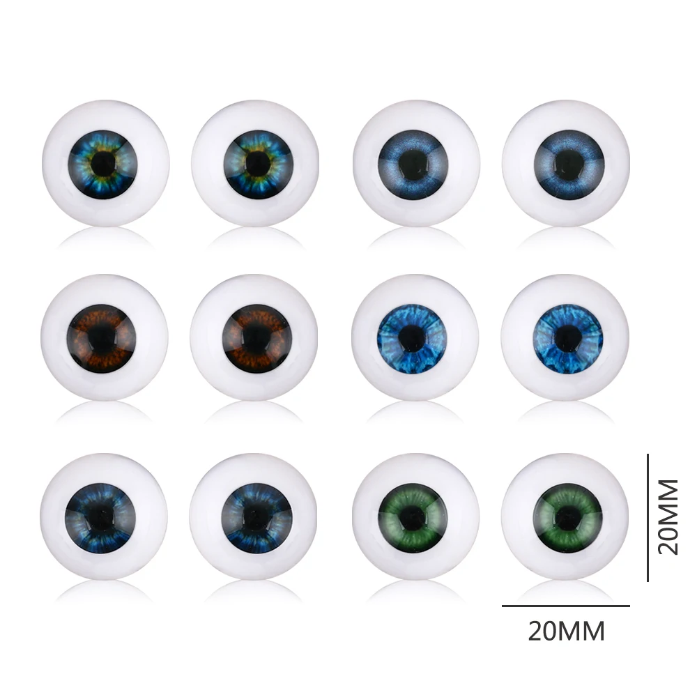 Ojos de muñeca media redonda en varios colores