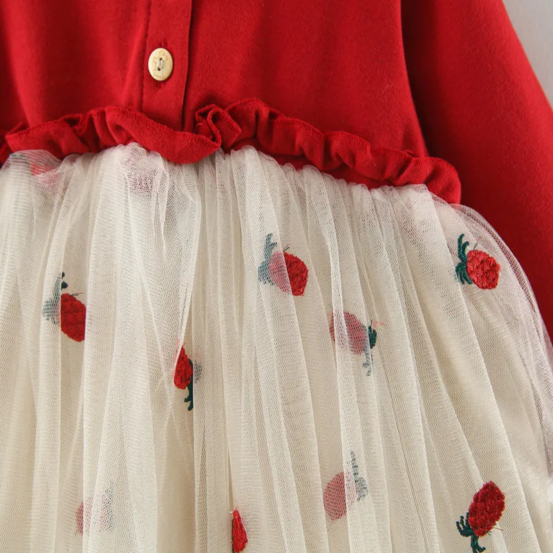 Lawadka vestidos de encaje rojos para bebé – Fiesta primer cumpleaños - imagen 3