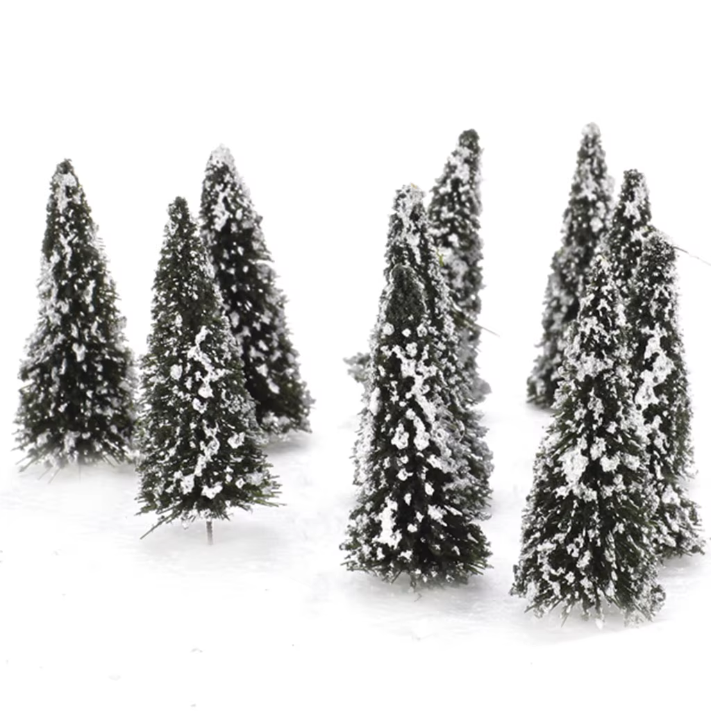 Árbol individual con nieve simulada y fondo difuminado