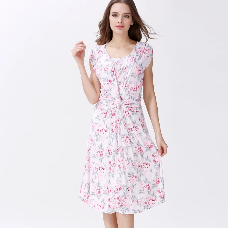 Vestido de lactancia sin mangas con estampado gatuno holgado - imagen 3
