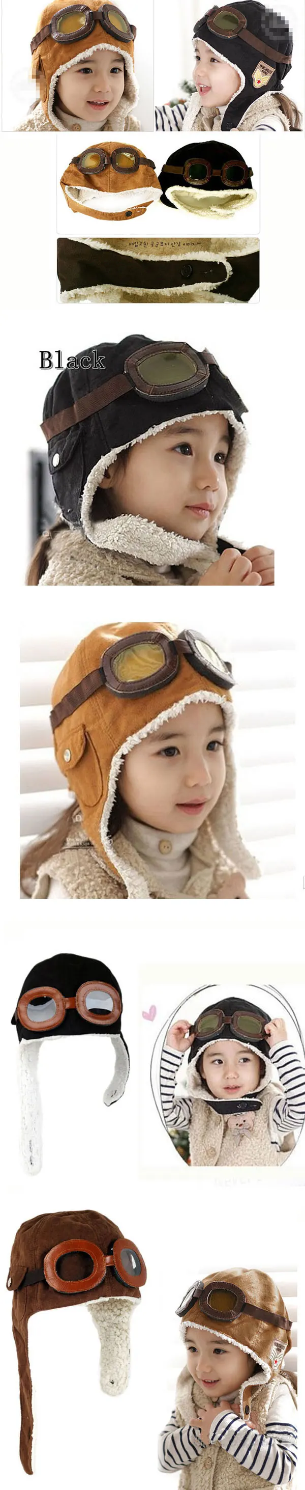 Gorro de aviador bebé color negro